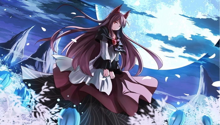 Imaizumi Kagerou from Touhou under the moon
