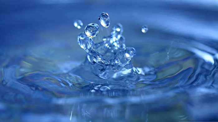 water drops, minimalism, waves, water, blue, macro
