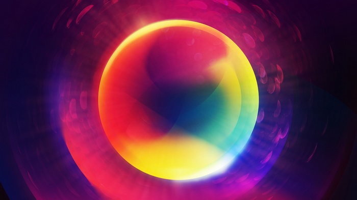 Abstract colorful sphere with bokeh lights