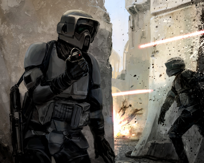 Star Wars Stormtroopers in a Combat Scene