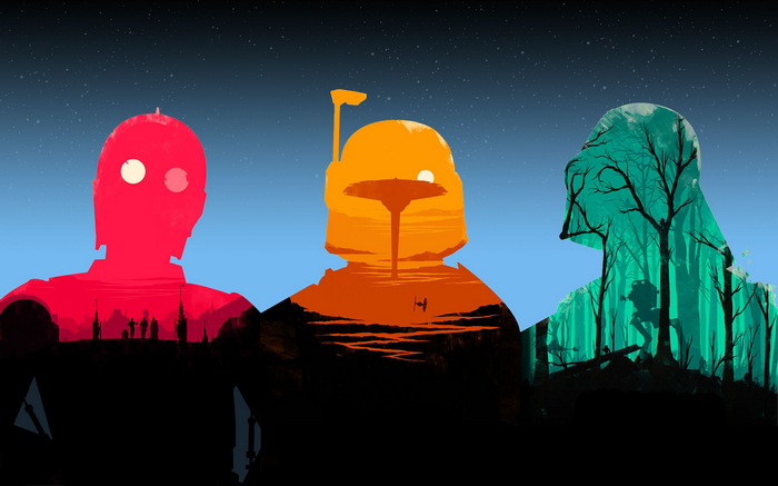 Star Wars Characters Silhouette Art