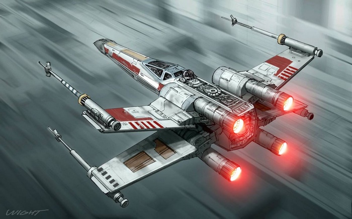 Star Wars X-Wing Fighter in Motion