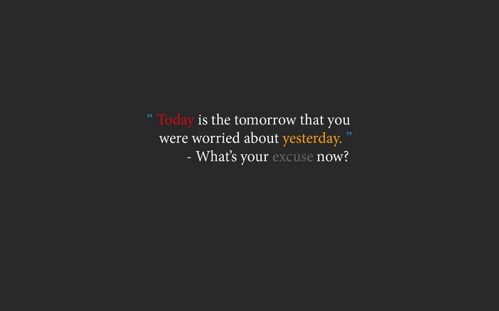 Motivational quote about today and yesterday