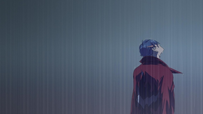Kamina from Tengen Toppa Gurren Lagann in the rain