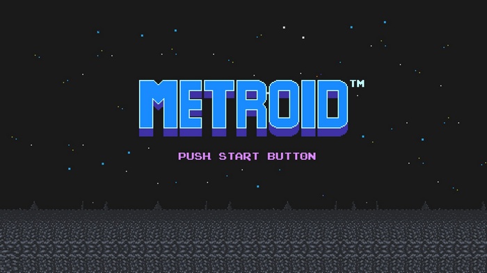 Metroid Title Screen with "Push Start Button"