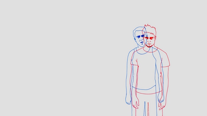 Minimalist illustration of Fight Club characters