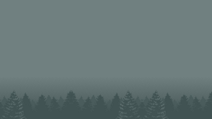 Pixel art forest with a misty atmosphere