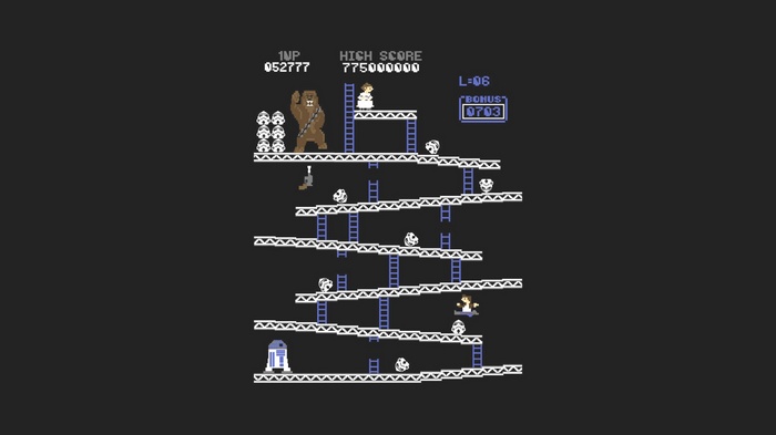 Star Wars Donkey Kong Parody Game Screen