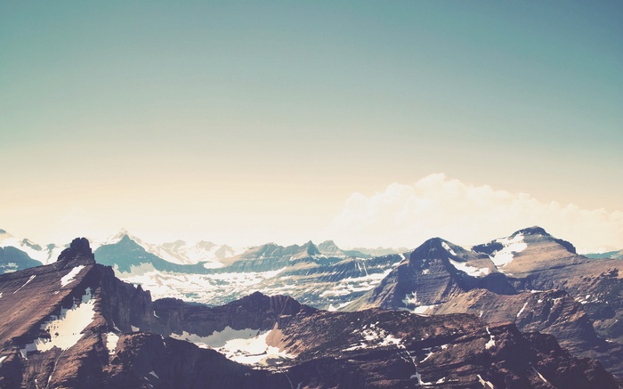 Mountain landscape with snow and clear sky
