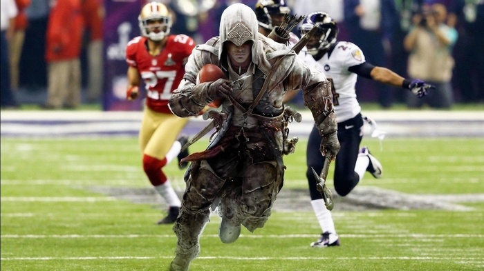 Assassin's Creed character in NFL game