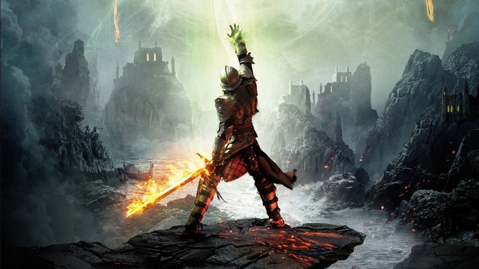Dragon Age Inquisition Knight with Fiery Sword
