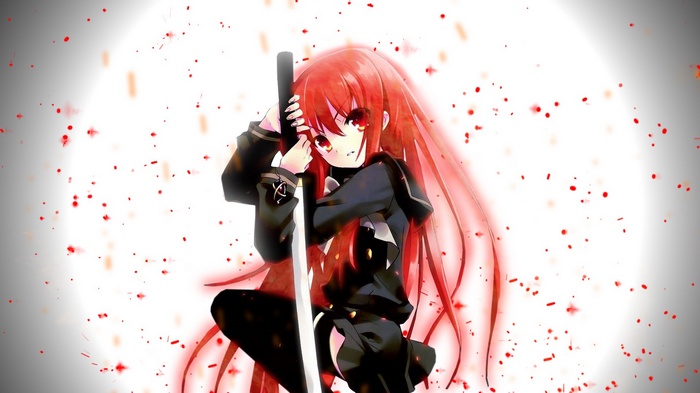 Shana with a Katana and Red Eyes