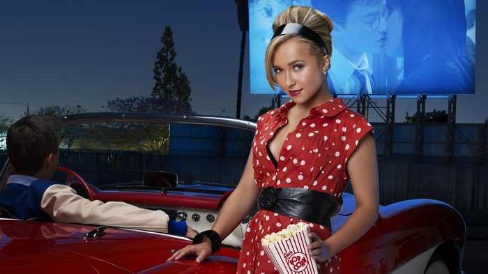 Hayden Panettiere at a drive-in movie theater