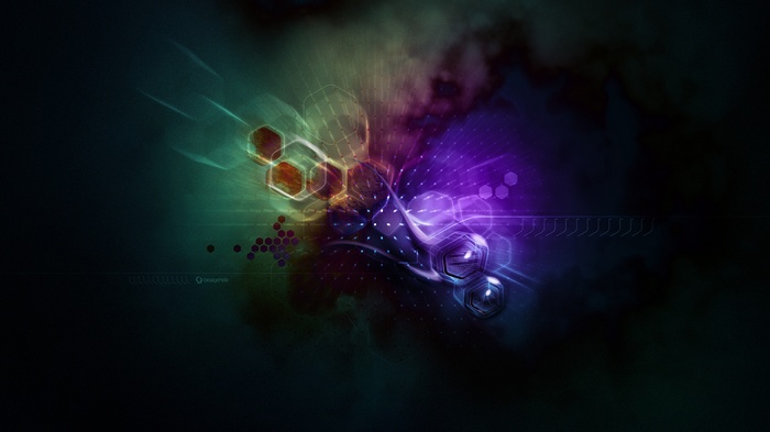 Abstract Hexagonal Digital Art