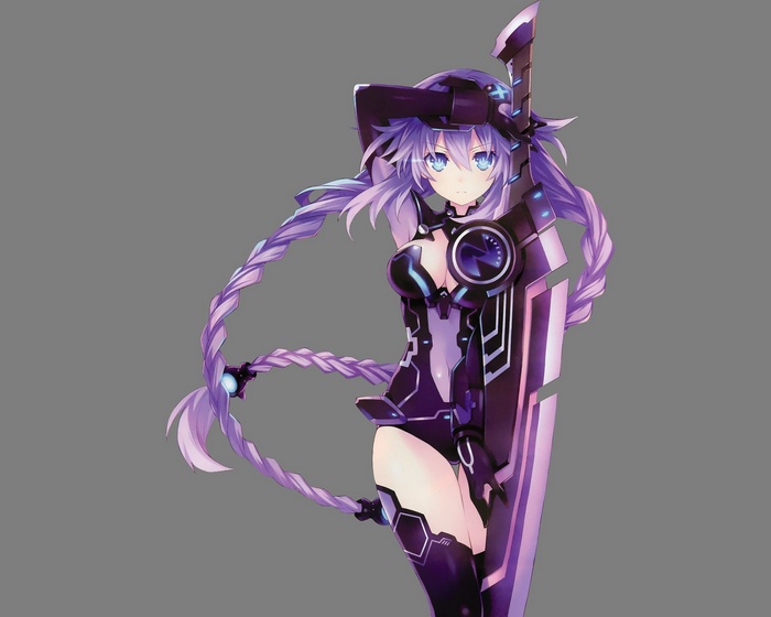 Purple Heart with a large sword from Hyperdimension Neptunia
