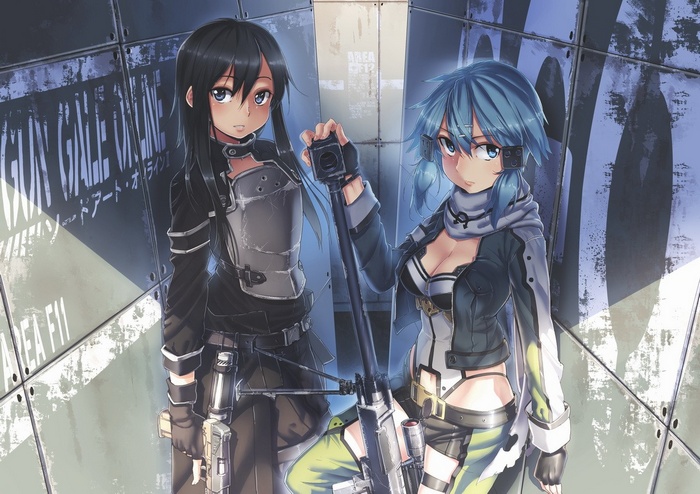 Asada Shino and Kirigaya Kazuto from Sword Art Online