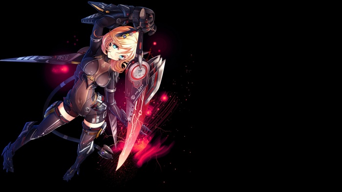 Anime girl with a large sword