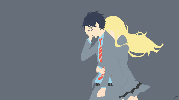 Shigatsu wa Kimi no Uso Minimalism Anime Vector Art