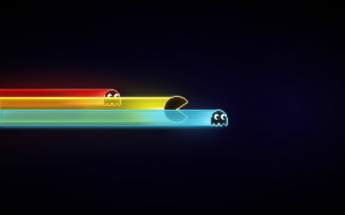 Pac-Man and Ghosts on Tron-like Light Trails