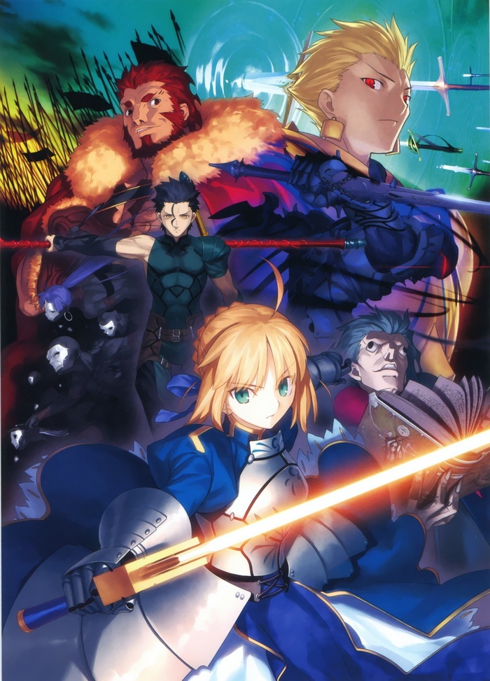 Fate/Zero characters with swords and spears