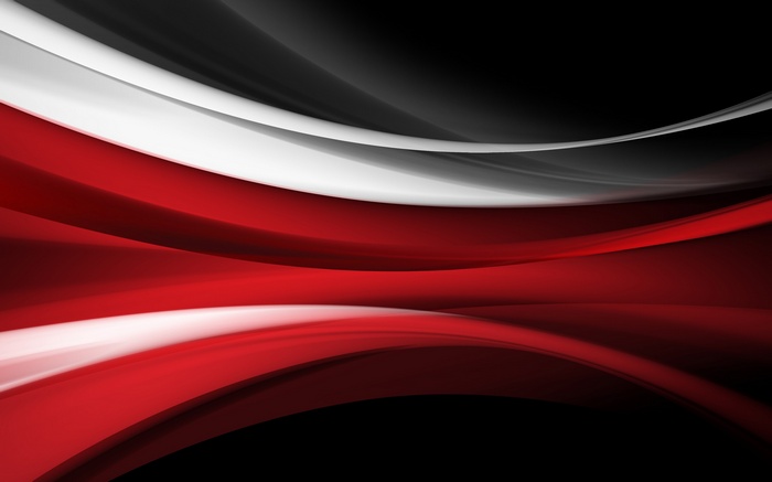 Abstract red, white, and black flowing lines
