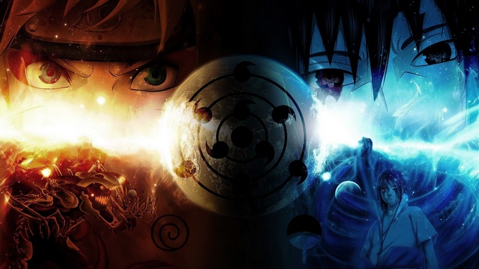 Uzumaki Naruto, Naruto Shippuuden, Uchiha Sasuke, Sharingan