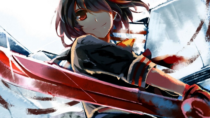 Matoi Ryuuko from Kill la Kill with a sword
