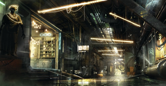 Deus Ex: Mankind Divided futuristic cyberpunk corridor