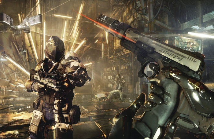 Deus Ex: Mankind Divided weapon and soldiers