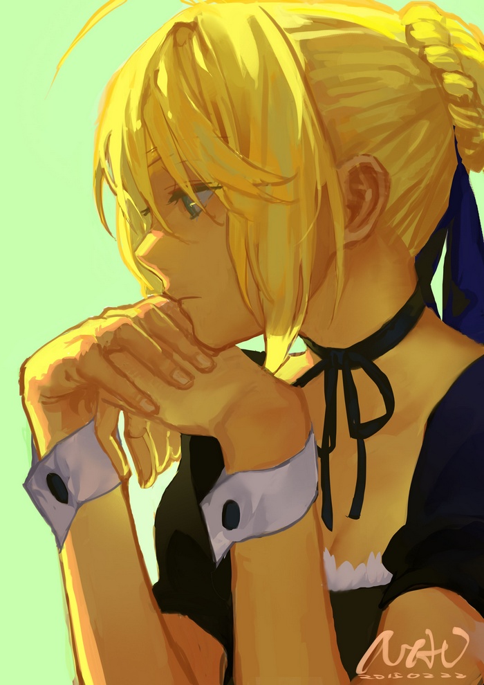 Saber from Fate Series in a Maid Outfit