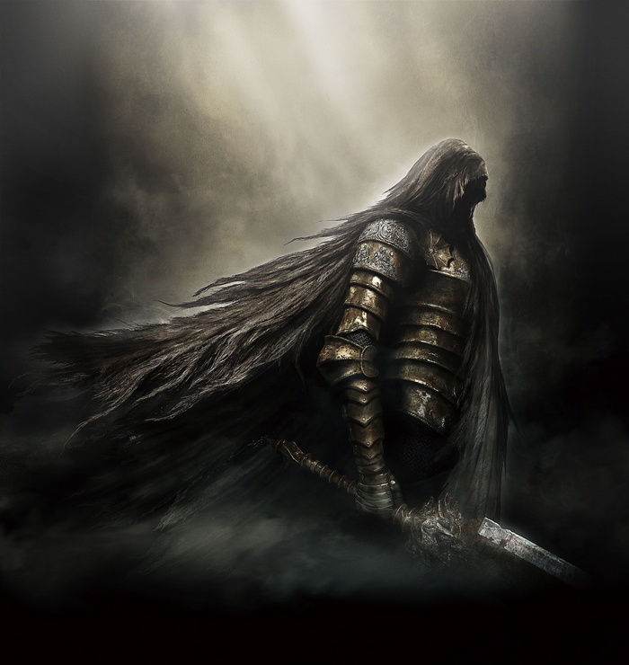 Dark Souls II Knight with Long Hair and Sword