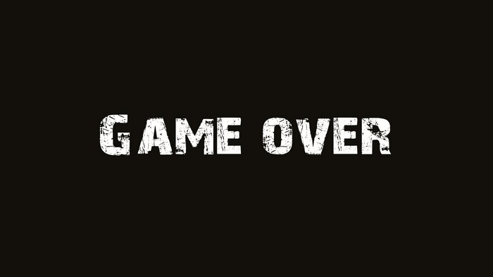 GAME OVER text on black background