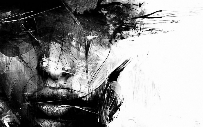 painting, women, splashes, white background, CGI, face, digital art, lips, monochrome, artwork