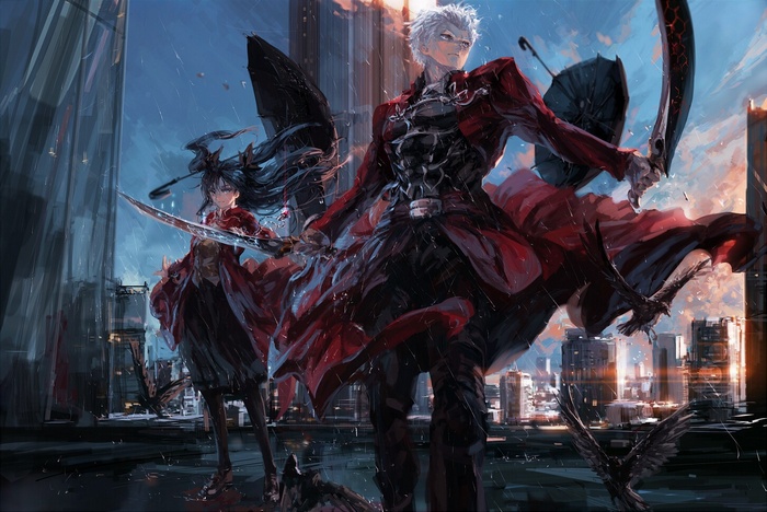 Archer and Rin Tohsaka in the Fate Series