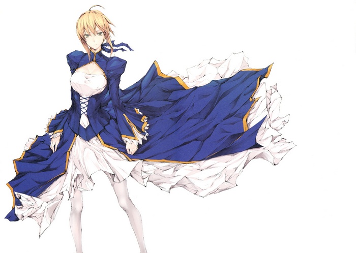 Saber from Fate Series in a blue dress