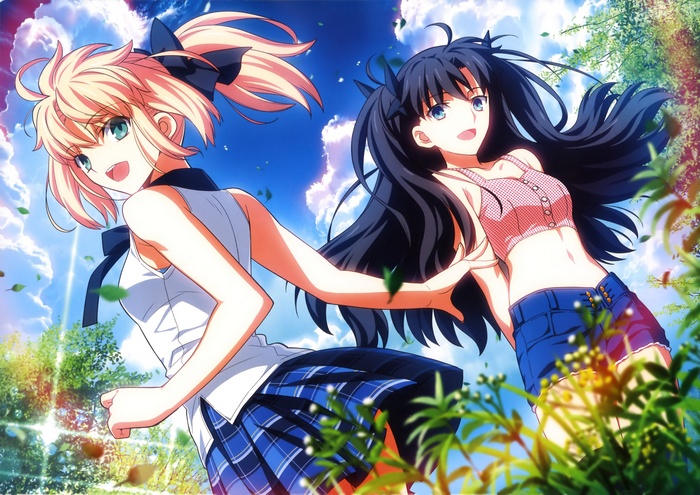 Fate Series: Rin Tohsaka and Saber in Summer Outfits
