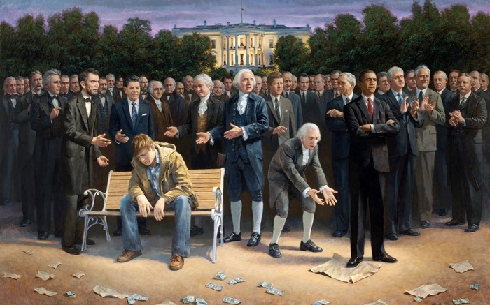 Presidents Gather at the White House with a Young Man