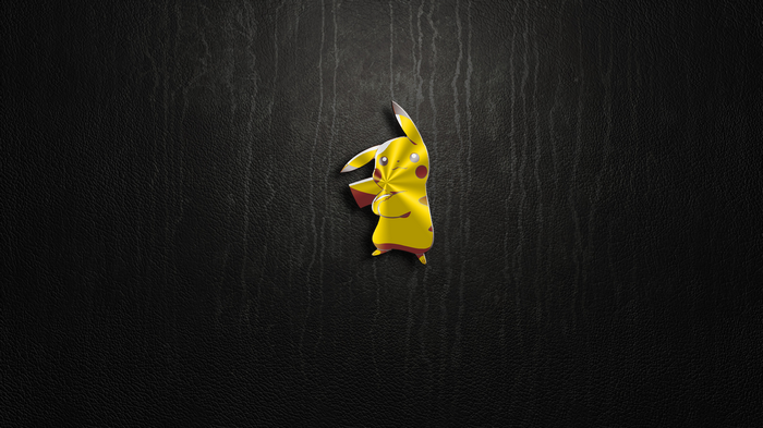 Pikachu on a textured black background