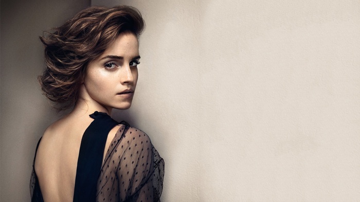 Emma Watson looking over her shoulder