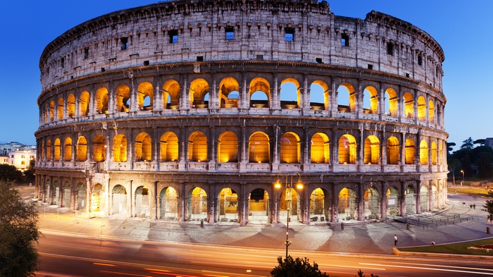 The Colosseum in Rome at Dusk