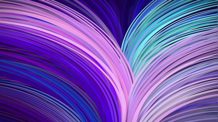 Abstract purple and teal flowing lines