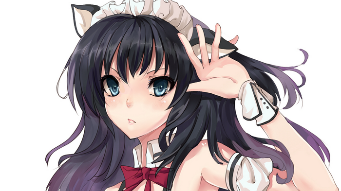 Anime girl with cat ears and maid outfit