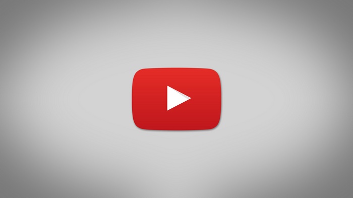 YouTube logo on a gray background