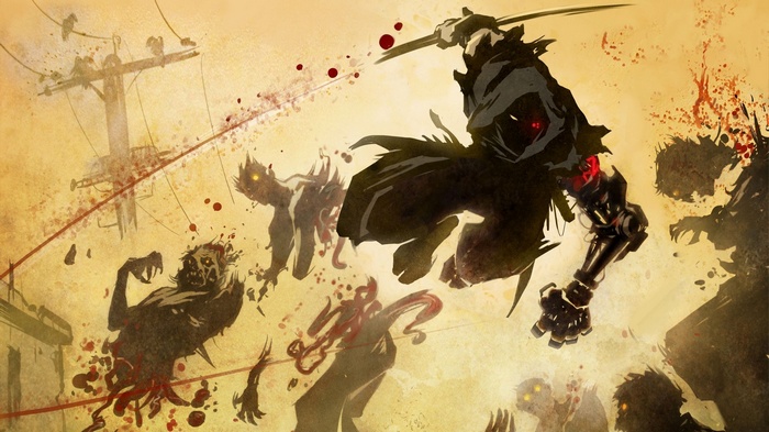 Ninja Gaiden Z: Cyborg Ninja fighting zombies with a sword