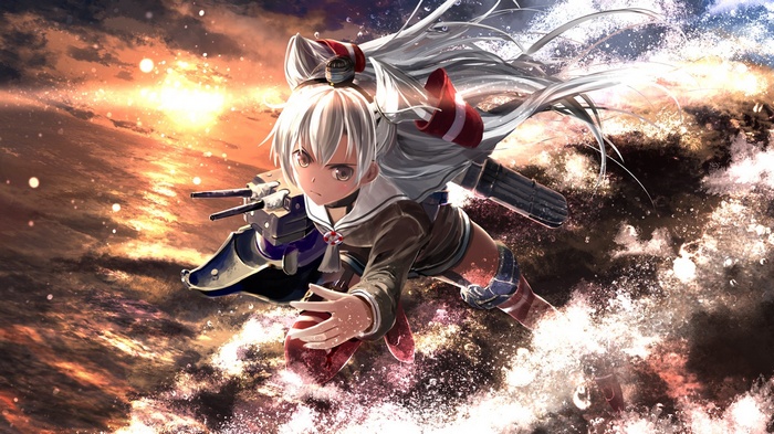 Amatsukaze from Kantai Collection in battle
