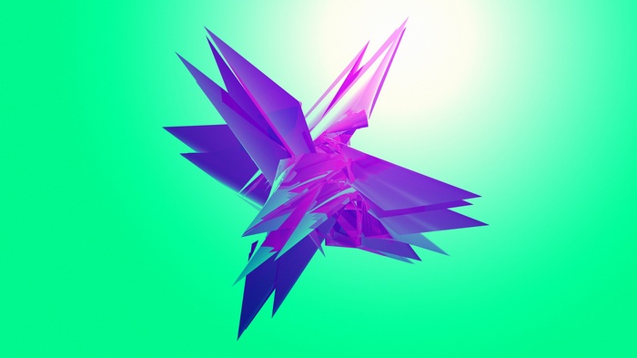 Abstract digital art with purple and blue geometric shapes