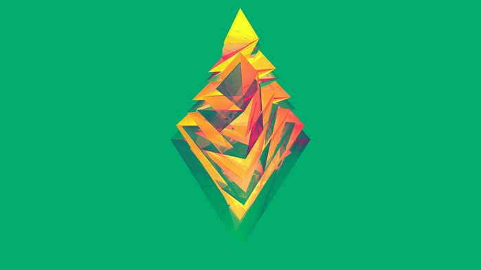 Abstract geometric shapes with orange and yellow hues