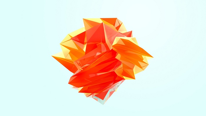 Abstract geometric shapes in red and orange