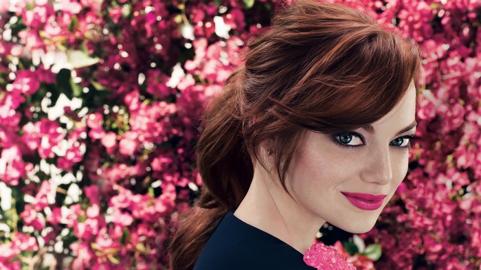actress, face, blue eyes, Emma Stone