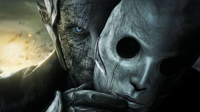 Malekith holding a mask in Thor 2: The Dark World